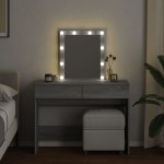 vidaXL Masă de toaletă cu LED, sonoma gri, 100x40x130 cm