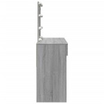vidaXL Masă de toaletă cu LED, sonoma gri, 100x40x130 cm