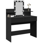 vidaXL Masă de toaletă cu LED, negru, 100x40x130 cm vidaXL Masă de toaletă cu LED, negru, 100x40x130 cm