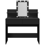 vidaXL Masă de toaletă cu LED, negru, 100x40x130 cm vidaXL Masă de toaletă cu LED, negru, 100x40x130 cm
