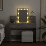vidaXL Masă de toaletă cu LED, gri beton, 100x40x130 cm vidaXL Masă de toaletă cu LED, gri beton, 100x40x130 cm