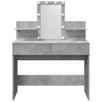 vidaXL Masă de toaletă cu LED, gri beton, 100x40x130 cm vidaXL Masă de toaletă cu LED, gri beton, 100x40x130 cm