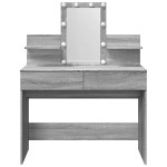 vidaXL Masă de toaletă cu LED, sonoma gri, 100x40x130 cm vidaXL Masă de toaletă cu LED, sonoma gri, 100x40x130 cm