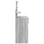 vidaXL Masă de toaletă cu LED, sonoma gri, 100x40x130 cm vidaXL Masă de toaletă cu LED, sonoma gri, 100x40x130 cm