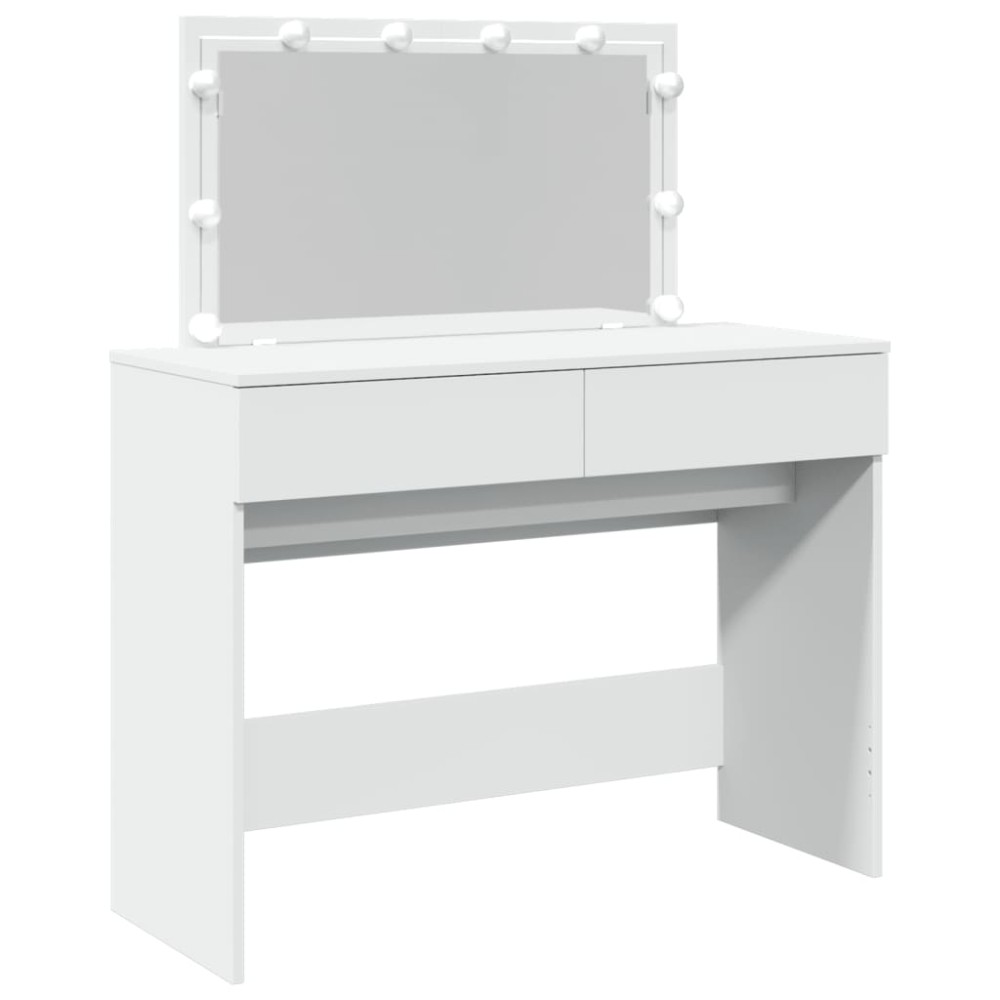 vidaXL Masă de toaletă cu LED, alb, 100x40x120 cm