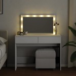 vidaXL Masă de toaletă cu LED, alb, 100x40x120 cm vidaXL Masă de toaletă cu LED, alb, 100x40x120 cm