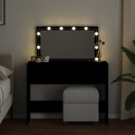 vidaXL Masă de toaletă cu LED, negru, 100x40x120 cm vidaXL Masă de toaletă cu LED, negru, 100x40x120 cm