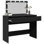 vidaXL Masă de toaletă cu LED, negru, 100x40x120 cm vidaXL Masă de toaletă cu LED, negru, 100x40x120 cm