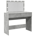 vidaXL Masă de toaletă cu LED, gri beton, 100x40x120 cm vidaXL Masă de toaletă cu LED, gri beton, 100x40x120 cm