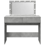 vidaXL Masă de toaletă cu LED, gri beton, 100x40x120 cm vidaXL Masă de toaletă cu LED, gri beton, 100x40x120 cm