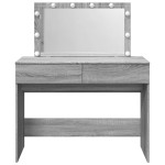 vidaXL Masă de toaletă cu LED, sonoma gri, 100x40x120 cm vidaXL Masă de toaletă cu LED, sonoma gri, 100x40x120 cm