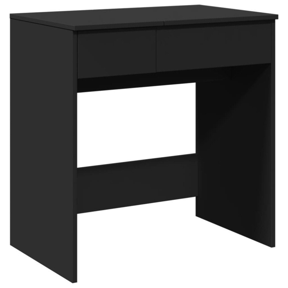 vidaXL Masă de toaletă cu oglindă, negru, 73x46,5x120 cm