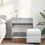 vidaXL Masă de toaletă cu oglindă, gri beton, 73x46,5x120 cm vidaXL Masă de toaletă cu oglindă, gri beton, 73x46,5x120 cm
