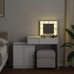 vidaXL Masă de toaletă cu LED, alb, 115x37x110,5 cm vidaXL Masă de toaletă cu LED, alb, 115x37x110,5 cm