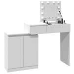 vidaXL Masă de toaletă cu LED, alb, 115x37x110,5 cm vidaXL Masă de toaletă cu LED, alb, 115x37x110,5 cm