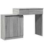 vidaXL Masă de toaletă cu LED, gri sonoma, 115x37x110,5 cm vidaXL Masă de toaletă cu LED, gri sonoma, 115x37x110,5 cm