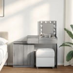 vidaXL Masă de toaletă cu LED, gri sonoma, 115x37x110,5 cm vidaXL Masă de toaletă cu LED, gri sonoma, 115x37x110,5 cm