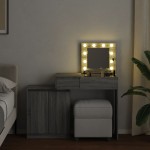 vidaXL Masă de toaletă cu LED, gri sonoma, 115x37x110,5 cm vidaXL Masă de toaletă cu LED, gri sonoma, 115x37x110,5 cm