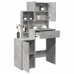 vidaXL Masă de toaletă cu dulap, gri beton, 80x35x132 cm vidaXL Masă de toaletă cu dulap, gri beton, 80x35x132 cm