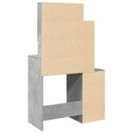 vidaXL Masă de toaletă cu dulap, gri beton, 80x35x132 cm vidaXL Masă de toaletă cu dulap, gri beton, 80x35x132 cm
