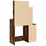 vidaXL Masă de toaletă cu dulap, stejar fumuriu, 80x35x132 cm vidaXL Masă de toaletă cu dulap, stejar fumuriu, 80x35x132 cm