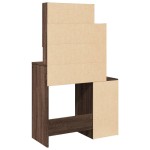 vidaXL Masă de toaletă cu dulap, stejar maro, 80x35x132 cm vidaXL Masă de toaletă cu dulap, stejar maro, 80x35x132 cm