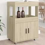 vidaXL Cărucior de bar, stejar sonoma, 60x39,5x89 cm, lemn prelucrat vidaXL Cărucior de bar, stejar sonoma, 60x39,5x89 cm, lemn prelucrat