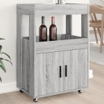 vidaXL Cărucior de bar, gri sonoma, 60x39,5x89 cm, lemn prelucrat vidaXL Cărucior de bar, gri sonoma, 60x39,5x89 cm, lemn prelucrat