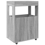 vidaXL Cărucior de bar, gri sonoma, 60x39,5x89 cm, lemn prelucrat vidaXL Cărucior de bar, gri sonoma, 60x39,5x89 cm, lemn prelucrat