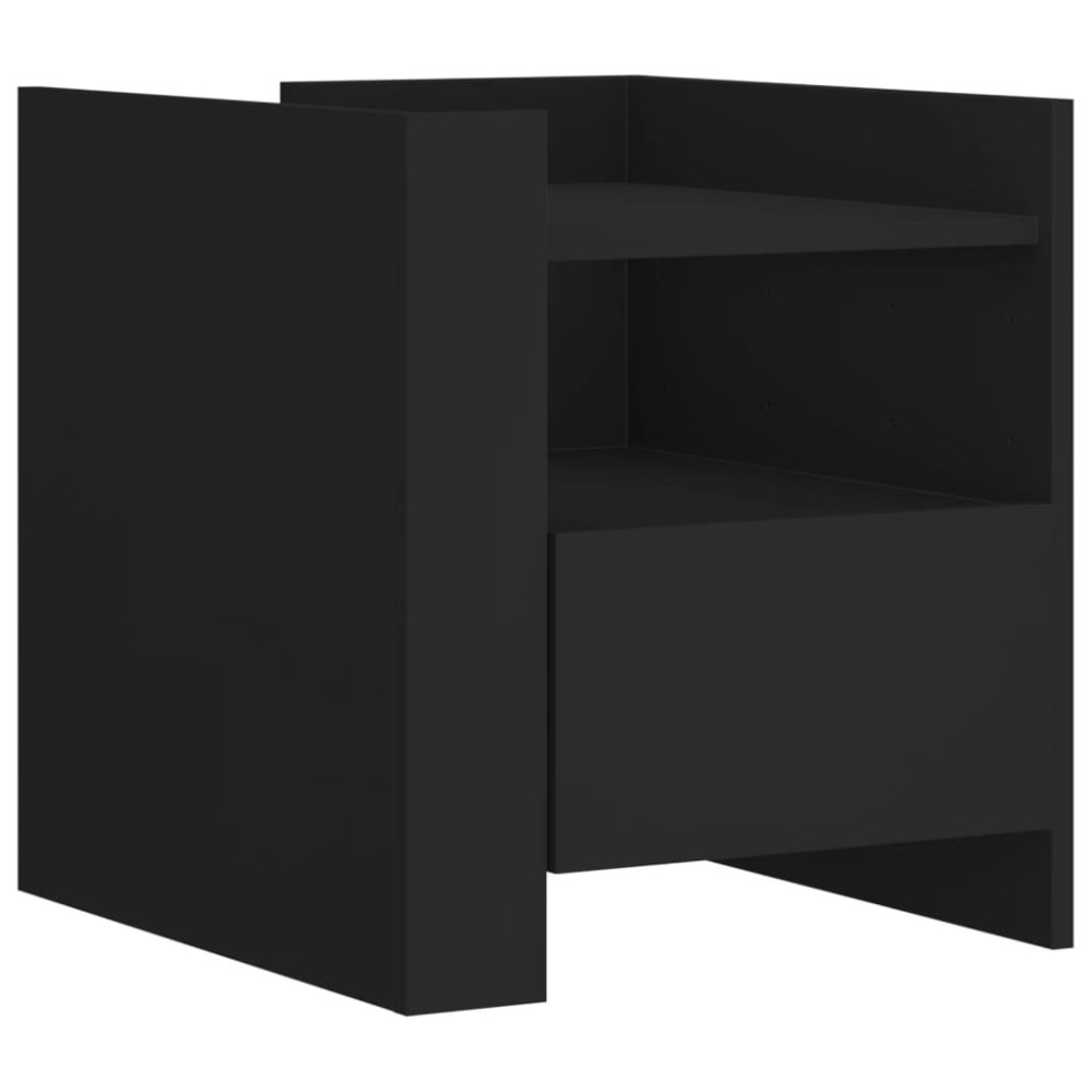 vidaXL Noptieră, negru, 45x50x50 cm, lemn prelucrat