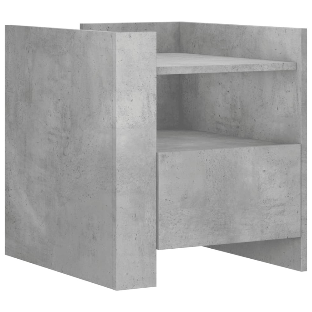 vidaXL Noptieră, gri beton, 45x50x50 cm, lemn prelucrat