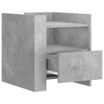 vidaXL Noptieră, gri beton, 45x50x50 cm, lemn prelucrat