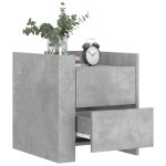 vidaXL Noptieră, gri beton, 45x50x50 cm, lemn prelucrat