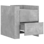 vidaXL Noptieră, gri beton, 45x50x50 cm, lemn prelucrat