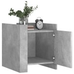vidaXL Noptieră, gri beton, 45x50x50 cm, lemn prelucrat