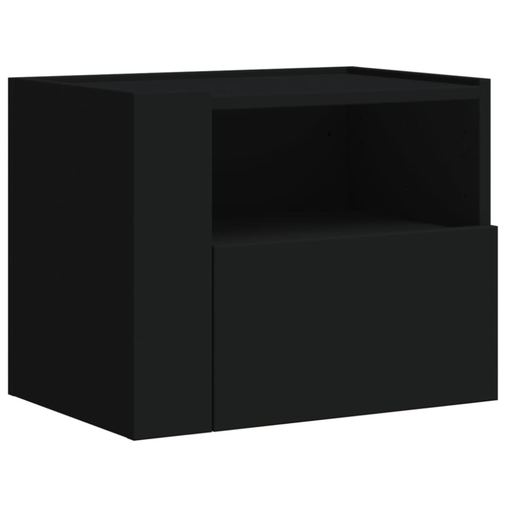 vidaXL Noptieră de perete, negru, 45x30x35 cm