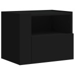 vidaXL Noptiere de perete, 2 buc., negru, 45x30x35 cm