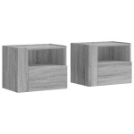 vidaXL Noptiere de perete, 2 buc., gri sonoma, 45x30x35 cm