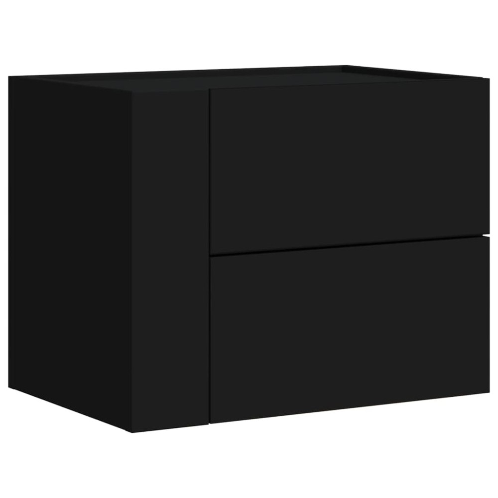 vidaXL Noptieră de perete, negru, 45x30x35 cm