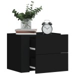 vidaXL Noptieră de perete, negru, 45x30x35 cm vidaXL Noptieră de perete, negru, 45x30x35 cm