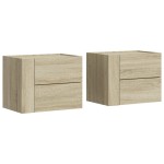 vidaXL Noptiere de perete, 2 buc., stejar sonoma, 45x30x35 cm
