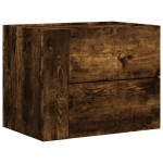 vidaXL Noptiere de perete, 2 buc., stejar fumuriu, 45x30x35 cm