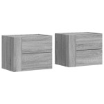 vidaXL Noptiere de perete, 2 buc., gri sonoma, 45x30x35 cm
