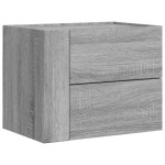 vidaXL Noptiere de perete, 2 buc., gri sonoma, 45x30x35 cm