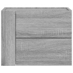 vidaXL Noptiere de perete, 2 buc., gri sonoma, 45x30x35 cm