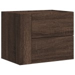 vidaXL Noptiere de perete, 2 buc., stejar maro, 45x30x35 cm