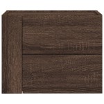 vidaXL Noptiere de perete, 2 buc., stejar maro, 45x30x35 cm