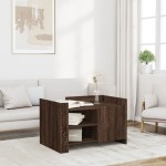 vidaXL Măsuță de cafea, stejar maro, 80x50x50 cm, lemn prelucrat vidaXL Măsuță de cafea, stejar maro, 80x50x50 cm, lemn prelucrat