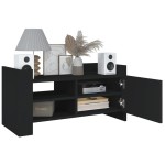 vidaXL Comodă TV, negru, 80x35x40 cm, lemn prelucrat