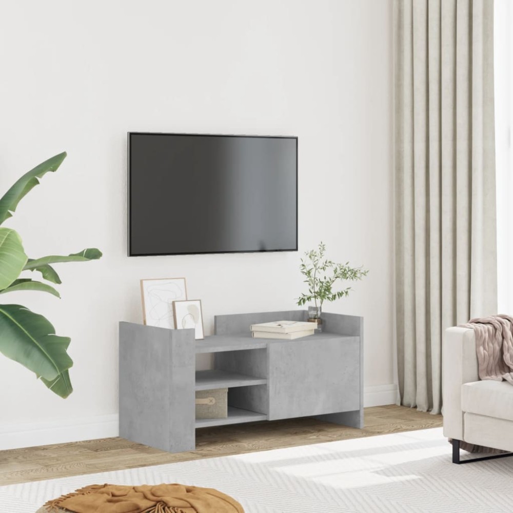 vidaXL Comodă TV, gri beton, 80x35x40 cm, lemn prelucrat